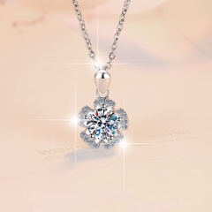 Dây Chuyền ESME ESHK076 Kim Cương Đá Moissanite Bạc 925 Xi Kim 5 lớp