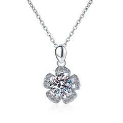 Dây Chuyền ESME ESHK076 Kim Cương Đá Moissanite Bạc 925 Xi Kim 5 lớp