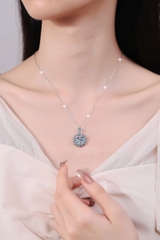 Dây Chuyền ESME ESHK075 Kim Cương Đá Moissanite Bạc 925 Xi Kim 5 lớp