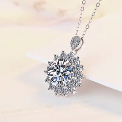 Dây Chuyền ESME ESHK075 Kim Cương Đá Moissanite Bạc 925 Xi Kim 5 lớp