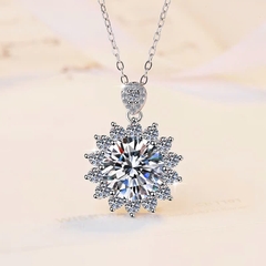 Dây Chuyền ESME ESHK075 Kim Cương Đá Moissanite Bạc 925 Xi Kim 5 lớp