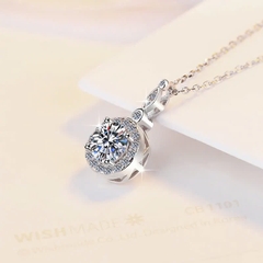Dây Chuyền ESME ESHK070 Kim Cương Đá Moissanite Bạc 925 Xi Kim 5 lớp