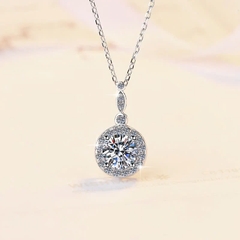 Dây Chuyền ESME ESHK070 Kim Cương Đá Moissanite Bạc 925 Xi Kim 5 lớp