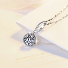 Dây Chuyền ESME ESHK067 Kim Cương Đá Moissanite Bạc 925 Xi Kim 5 lớp