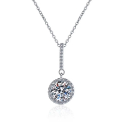 Dây Chuyền ESME ESHK067 Kim Cương Đá Moissanite Bạc 925 Xi Kim 5 lớp