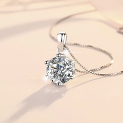 Dây Chuyền ESME ESHK046 Kim Cương Đá Moissanite Bạc 925 Xi Kim 5 lớp