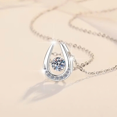 Dây Chuyền ESME ESHK049 Kim Cương Đá Moissanite Bạc 925 Xi Kim 5 lớp