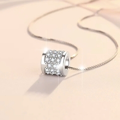 Dây Chuyền ESME ESHK054 Kim Cương Đá Moissanite Bạc 925 Xi Kim 5 lớp
