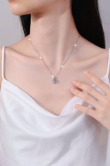 Dây Chuyền ESME ESHK066 Kim Cương Đá Moissanite Bạc 925 Xi Kim 5 lớp