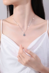Dây Chuyền ESME ESHK065 Kim Cương Đá Moissanite Bạc 925 Xi Kim 5 lớp