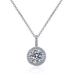 Dây Chuyền ESME ESHK065 Kim Cương Đá Moissanite Bạc 925 Xi Kim 5 lớp