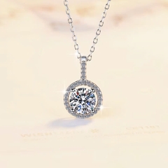 Dây Chuyền ESME ESHK065 Kim Cương Đá Moissanite Bạc 925 Xi Kim 5 lớp