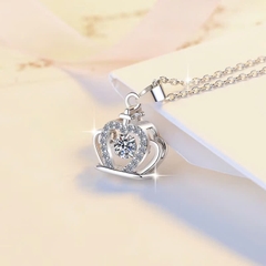 Dây Chuyền ESME ESHK062 Kim Cương Đá Moissanite Bạc 925 Xi Kim 5 lớp