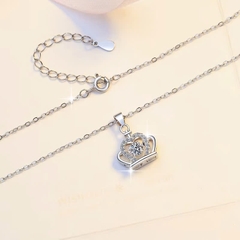 Dây Chuyền ESME ESHK062 Kim Cương Đá Moissanite Bạc 925 Xi Kim 5 lớp