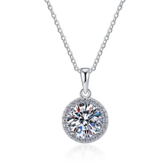 Dây Chuyền ESME ESHK060 Kim Cương Đá Moissanite Bạc 925 Xi Kim 5 lớp