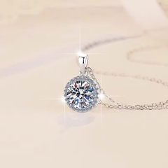 Dây Chuyền ESME ESHK060 Kim Cương Đá Moissanite Bạc 925 Xi Kim 5 lớp