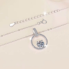 Dây Chuyền ESME ESHK059 Kim Cương Đá Moissanite Bạc 925 Xi Kim 5 lớp