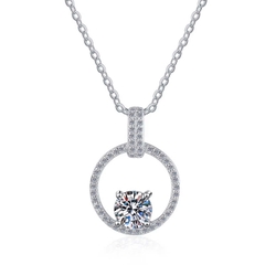 Dây Chuyền ESME ESHK059 Kim Cương Đá Moissanite Bạc 925 Xi Kim 5 lớp