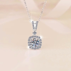 Dây Chuyền ESME ESHK057 Kim Cương Đá Moissanite Bạc 925 Xi Kim 5 lớp
