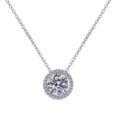 Dây Chuyền ESME ESHK051 Kim Cương Đá Moissanite Bạc 925 Xi Kim 5 lớp