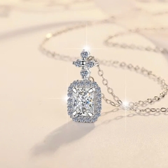 Dây Chuyền ESME ESHK052 Kim Cương Đá Moissanite Bạc 925 Xi Kim 5 lớp
