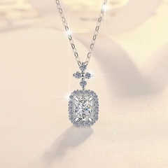 Dây Chuyền ESME ESHK052 Kim Cương Đá Moissanite Bạc 925 Xi Kim 5 lớp