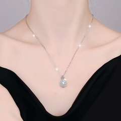 Dây Chuyền ESME ESHK052 Kim Cương Đá Moissanite Bạc 925 Xi Kim 5 lớp
