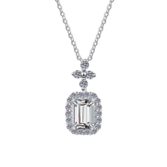 Dây Chuyền ESME ESHK052 Kim Cương Đá Moissanite Bạc 925 Xi Kim 5 lớp