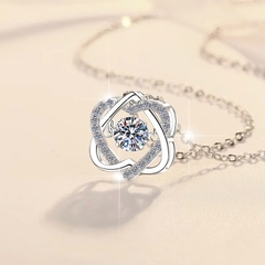 Dây Chuyền ESME ESHK047 Kim Cương Đá Moissanite Bạc 925 Xi Kim 5 lớp
