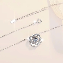 Dây Chuyền ESME ESHK047 Kim Cương Đá Moissanite Bạc 925 Xi Kim 5 lớp