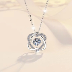 Dây Chuyền ESME ESHK047 Kim Cương Đá Moissanite Bạc 925 Xi Kim 5 lớp