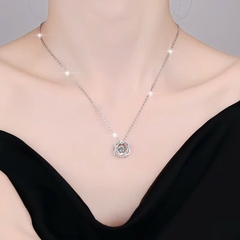 Dây Chuyền ESME ESHK047 Kim Cương Đá Moissanite Bạc 925 Xi Kim 5 lớp