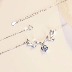 Dây Chuyền ESME ESHK042 Kim Cương Đá Moissanite Bạc 925 Xi Kim 5 lớp