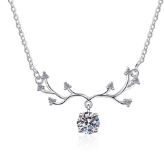 Dây Chuyền ESME ESHK042 Kim Cương Đá Moissanite Bạc 925 Xi Kim 5 lớp