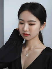Dây Chuyền ESME ESHK011 Kim Cương Đá Moissanite Bạc 925 Xi Kim 5 lớp