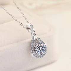 Dây Chuyền ESME ESHK011 Kim Cương Đá Moissanite Bạc 925 Xi Kim 5 lớp
