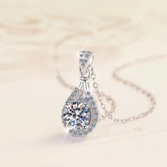 Dây Chuyền ESME ESHK011 Kim Cương Đá Moissanite Bạc 925 Xi Kim 5 lớp