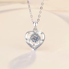 Dây Chuyền ESME ESHK023 Kim Cương Đá Moissanite Bạc 925 Xi Kim 5 lớp