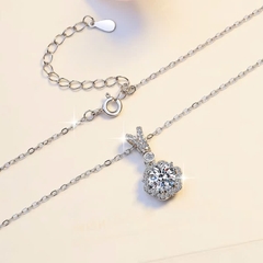 Dây Chuyền ESME ESHK035 Kim Cương Đá Moissanite Bạc 925 Xi Kim 5 lớp
