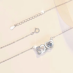 Dây Chuyền ESME ESHK040 Kim Cương Đá Moissanite Bạc 925 Xi Kim 5 lớp