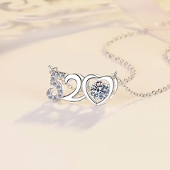 Dây Chuyền ESME ESHK040 Kim Cương Đá Moissanite Bạc 925 Xi Kim 5 lớp