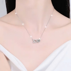 Dây Chuyền ESME ESHK040 Kim Cương Đá Moissanite Bạc 925 Xi Kim 5 lớp