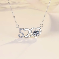 Dây Chuyền ESME ESHK040 Kim Cương Đá Moissanite Bạc 925 Xi Kim 5 lớp