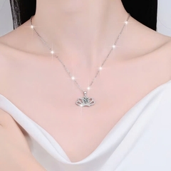 Dây Chuyền ESME ESHK039 Kim Cương Đá Moissanite Bạc 925 Xi Kim 5 lớp