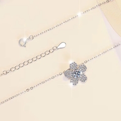Dây Chuyền ESME ESHK038 Kim Cương Đá Moissanite Bạc 925 Xi Kim 5 lớp