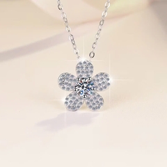 Dây Chuyền ESME ESHK038 Kim Cương Đá Moissanite Bạc 925 Xi Kim 5 lớp