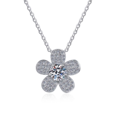 Dây Chuyền ESME ESHK038 Kim Cương Đá Moissanite Bạc 925 Xi Kim 5 lớp