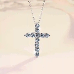 Dây Chuyền ESME ESHK036 Kim Cương Đá Moissanite Bạc 925 Xi Kim 5 lớp