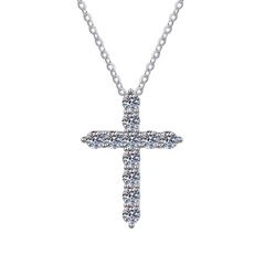 Dây Chuyền ESME ESHK036 Kim Cương Đá Moissanite Bạc 925 Xi Kim 5 lớp