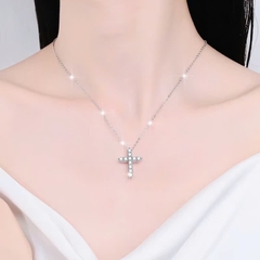 Dây Chuyền ESME ESHK036 Kim Cương Đá Moissanite Bạc 925 Xi Kim 5 lớp